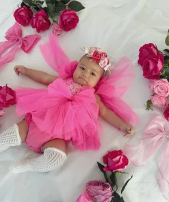 Heidi Fuchsia Pink Stretch Baby Girls Flower Crown