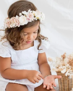 Henrietta Mocha Pink Girls Flower Crown
