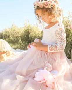Henrietta Mocha Pink Girls Flower Crown