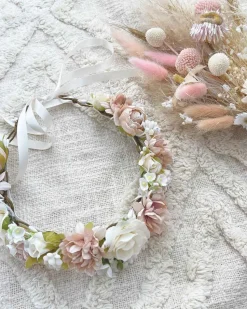 Henrietta Mocha Pink Girls Flower Crown