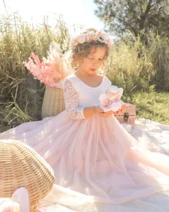 Henrietta Mocha Pink Girls Flower Crown