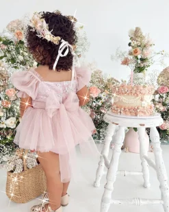 Jewel Sequin Dusty Pink Sparkle Baby Girl Romper