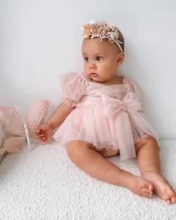 Jewel Sequin Pastel Pink Sparkle Baby Girl Romper