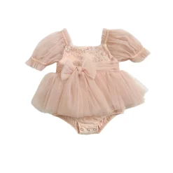 Jewel Sequin Pastel Pink Sparkle Baby Girl Romper