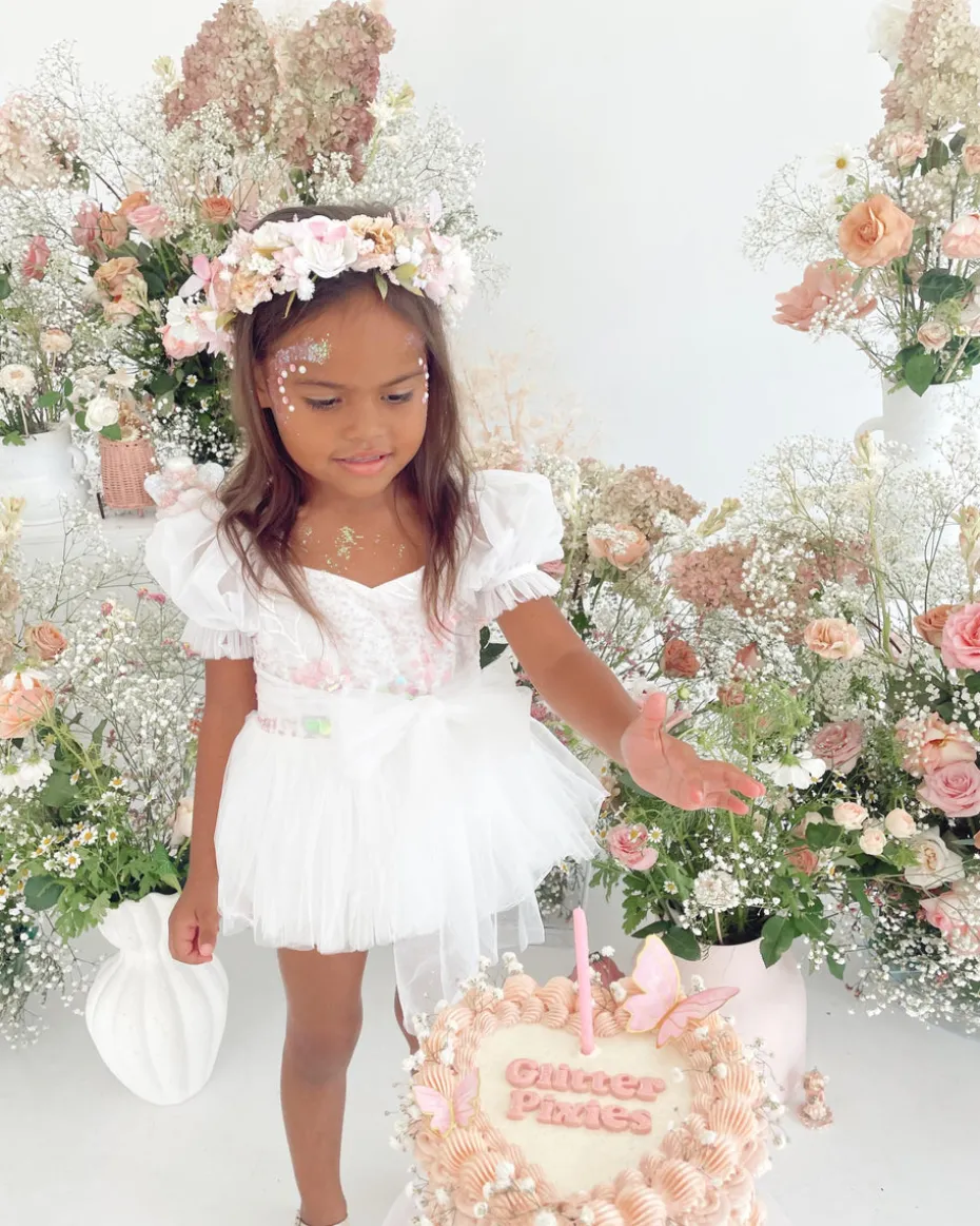 Jewel Sequin White Sparkle Baby Girl Romper