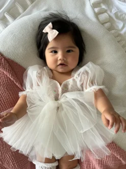 Jewel Sequin White Sparkle Baby Girl Romper