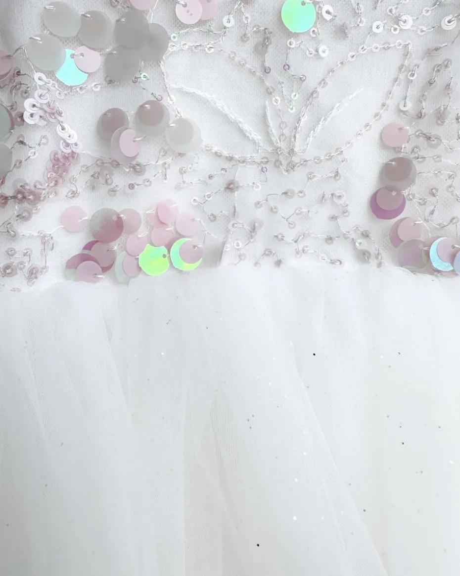 Jewel Sequin White Sparkle Baby Girl Romper