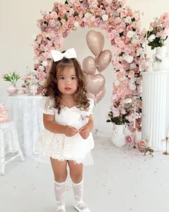 Josephine Lace Blossom Baby Girl Romper