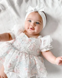 Josephine Lace Blossom Baby Girl Romper
