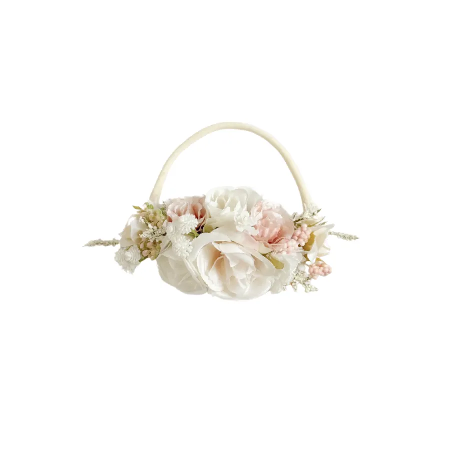 Juliette White Rose Stretch Baby Girls Flower Crown