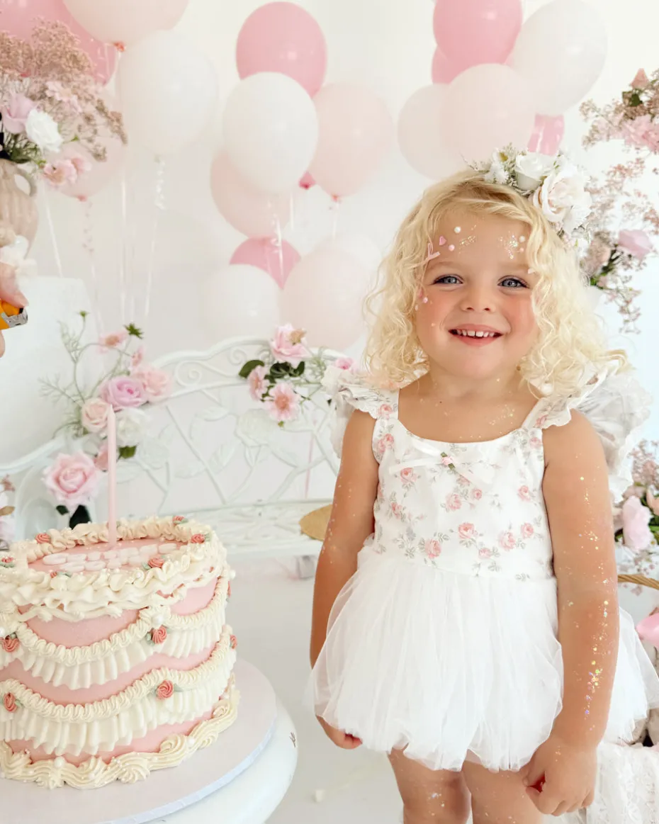 Juliette White Rose Stretch Baby Girls Flower Crown