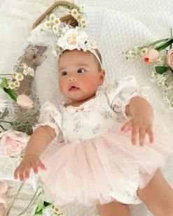Juliette White Rose Stretch Baby Girls Flower Crown