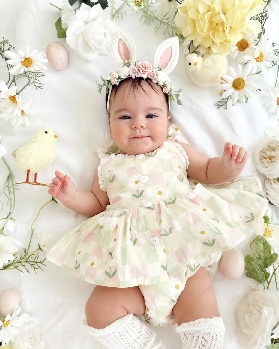 Juni Daisy Baby Girl Floral Romper
