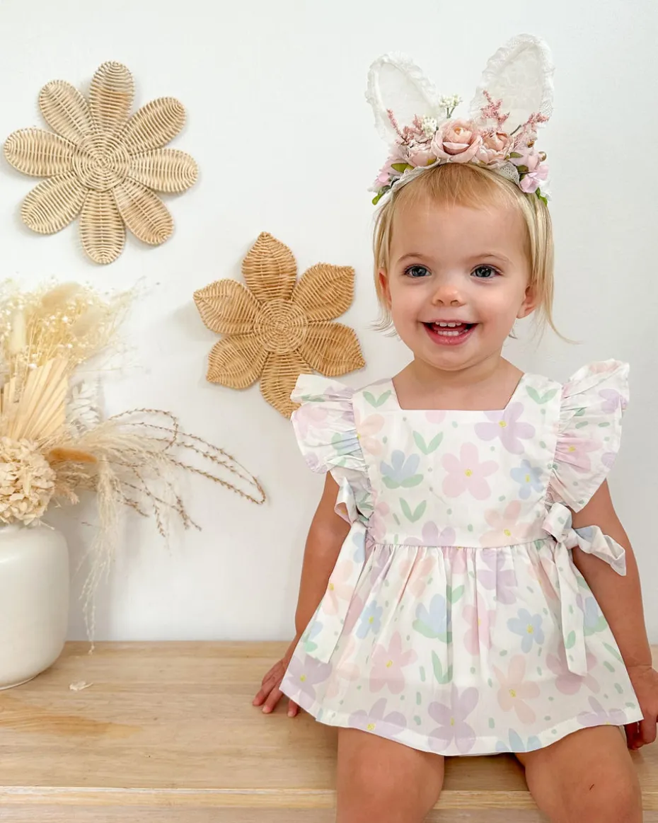 Lacie Lou Bunny Ears Floral Stretch Headband - Pink