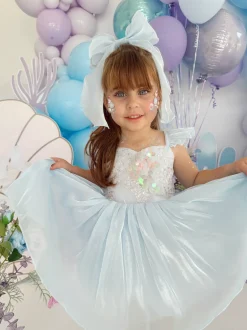Laguna Ocean Blue Sequin Girls Party Dress