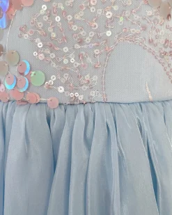 Laguna Ocean Blue Sequin Girls Party Dress