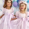 Laguna Purple Pearl Sequin Girls Party Dress