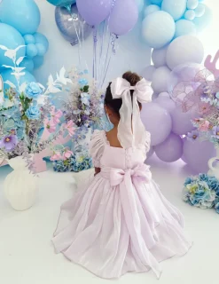Laguna Purple Pearl Sequin Girls Party Dress