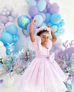 Laguna Purple Pearl Sequin Girls Party Dress