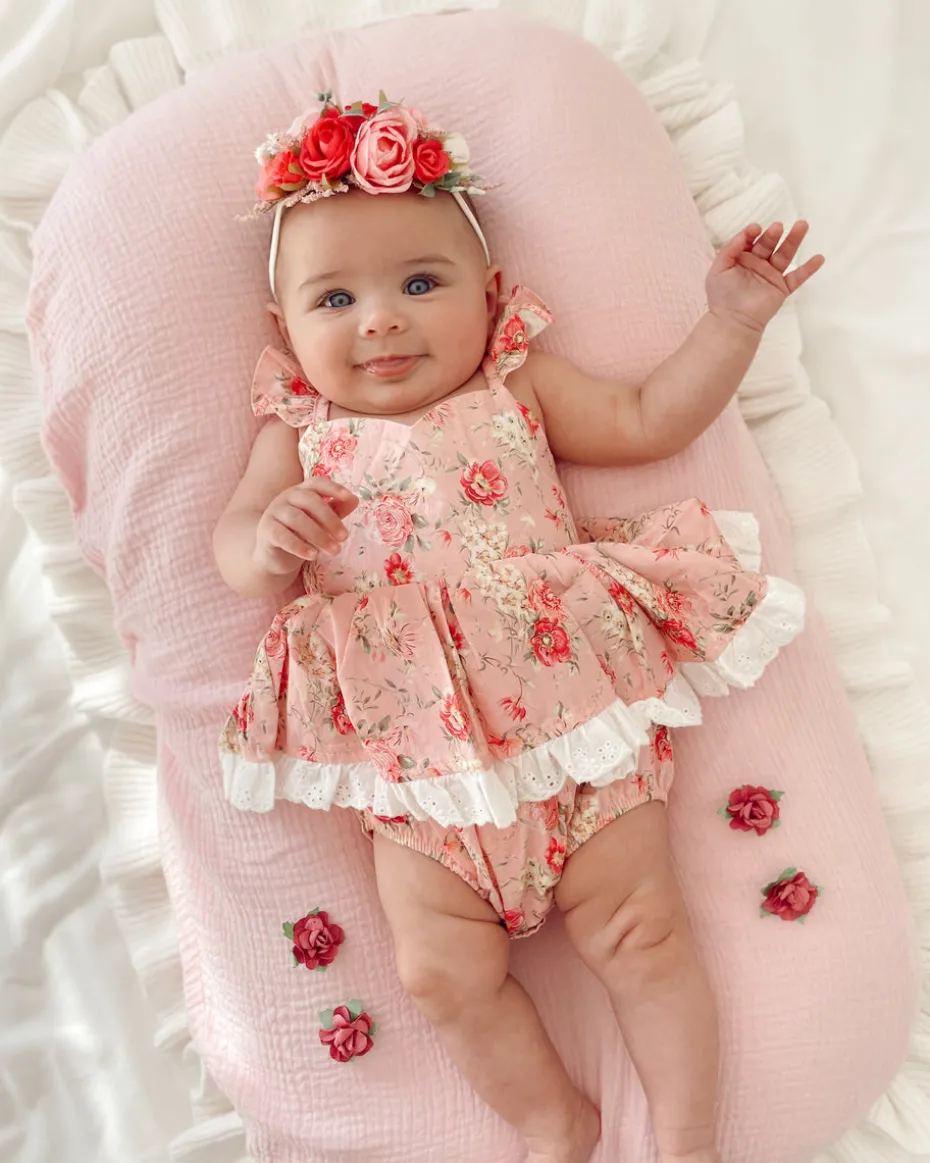 Lila Rosemary Baby Girl Floral Romper