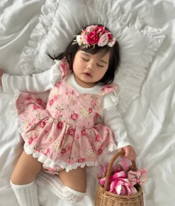 Lila Rosemary Baby Girl Floral Romper