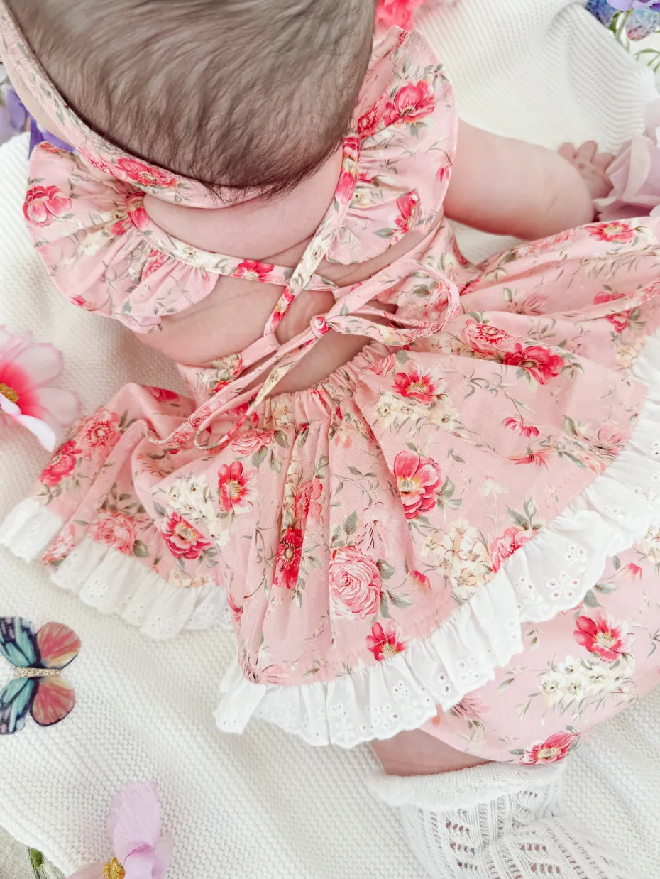 Lila Rosemary Baby Girl Floral Romper