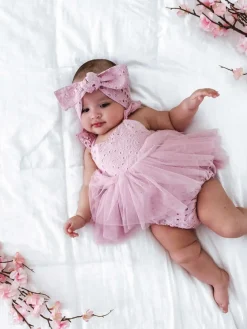 Lilac Broderie Anglaise Baby Girl Hair Accessories
