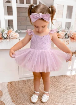 Lilac Broderie Anglaise Baby Girl Hair Accessories