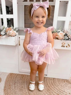 Lilac Broderie Anglaise Baby Girl Hair Accessories