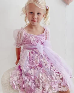 Lilac Pink Rose Baby Girl Tulle Hair Accessories