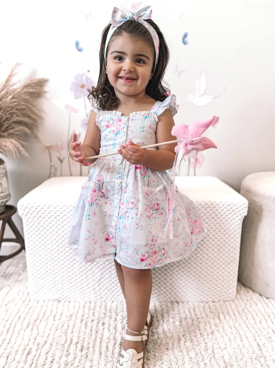 Loralai Girls Lavender Floral Dress