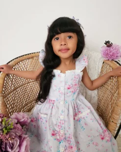 Loralai Girls Lavender Floral Dress