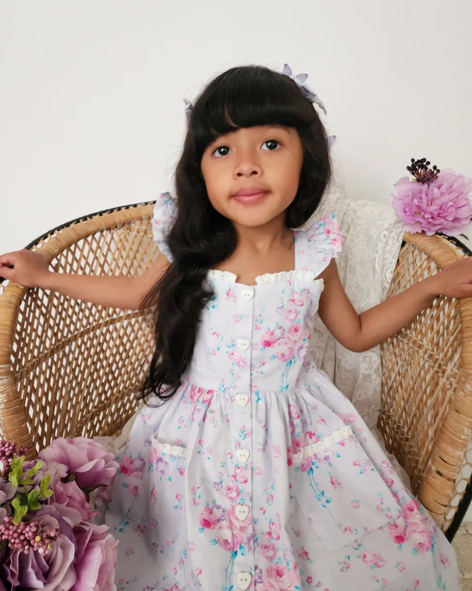 Loralai Girls Lavender Floral Dress