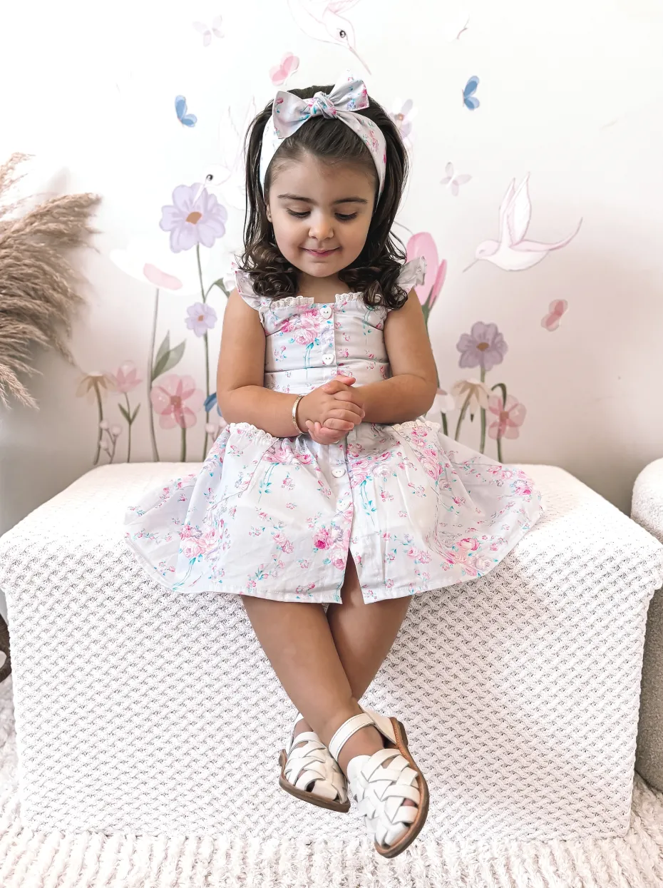 Loralai Girls Lavender Floral Dress