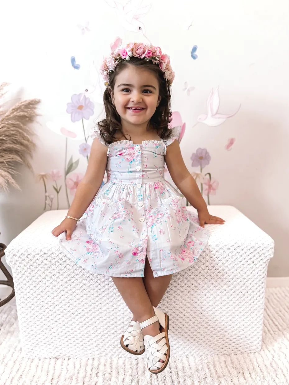 Loralai Girls Lavender Floral Dress