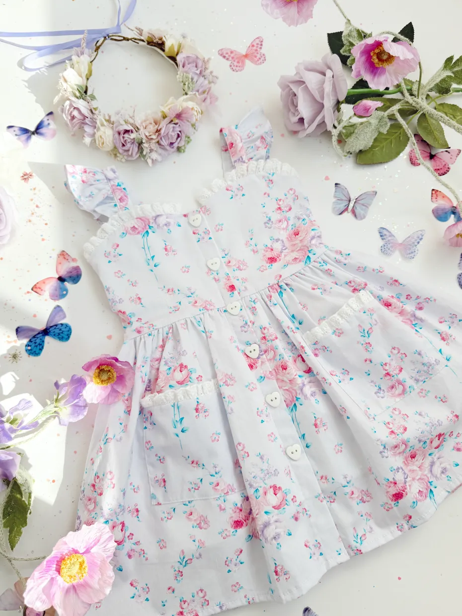 Loralai Girls Lavender Floral Dress