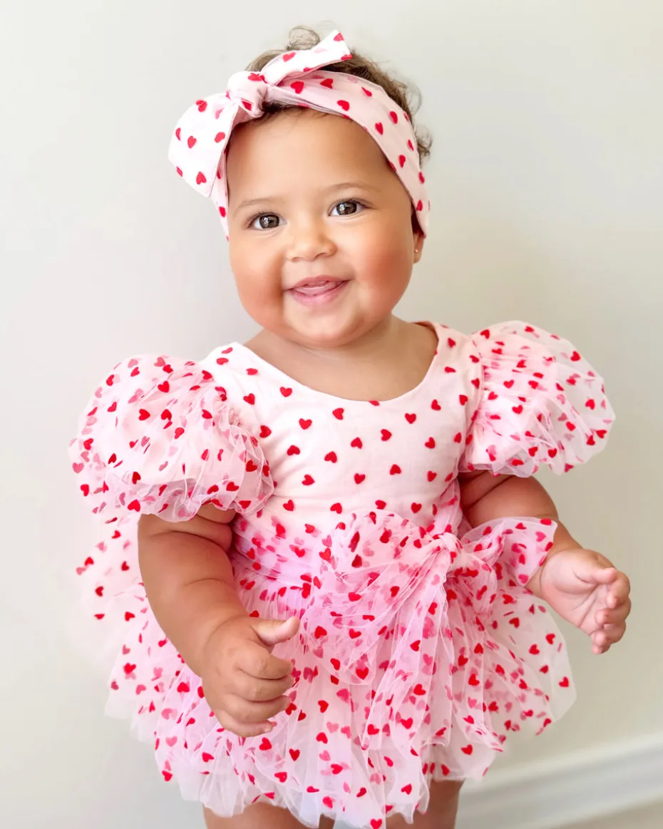 Lover Pink Heart Baby Girl Tulle Hair Accessories