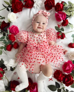 Lover Pink Heart Baby Girl Romper