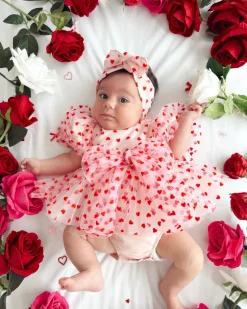 Lover Pink Heart Baby Girl Tulle Hair Accessories