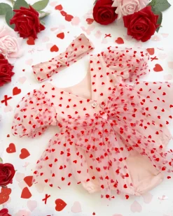 Lover Pink Heart Baby Girl Romper