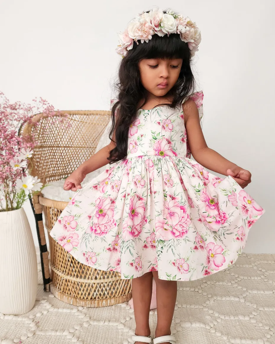 Lucinda Girls Floral Pink Dress