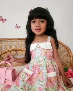 Malibu Belle Girls Floral Pink Dress