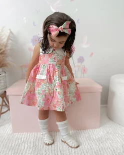 Malibu Belle Girls Floral Pink Dress