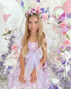 Margot Lilac Pink Rose Girls Party Dress