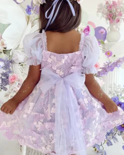 Margot Lilac Pink Rose Girls Party Dress