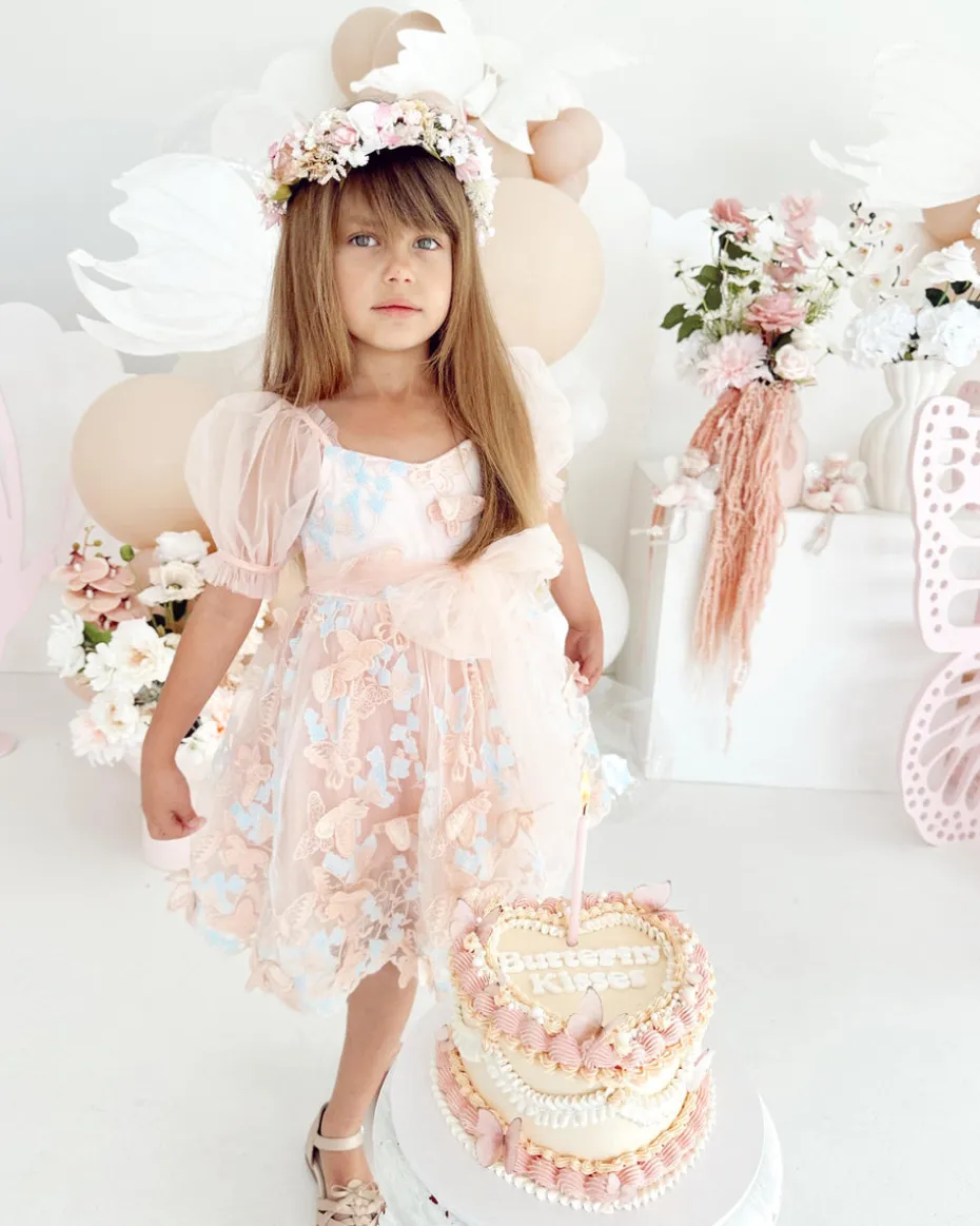 Margot Peach Rose Girls Party Dress