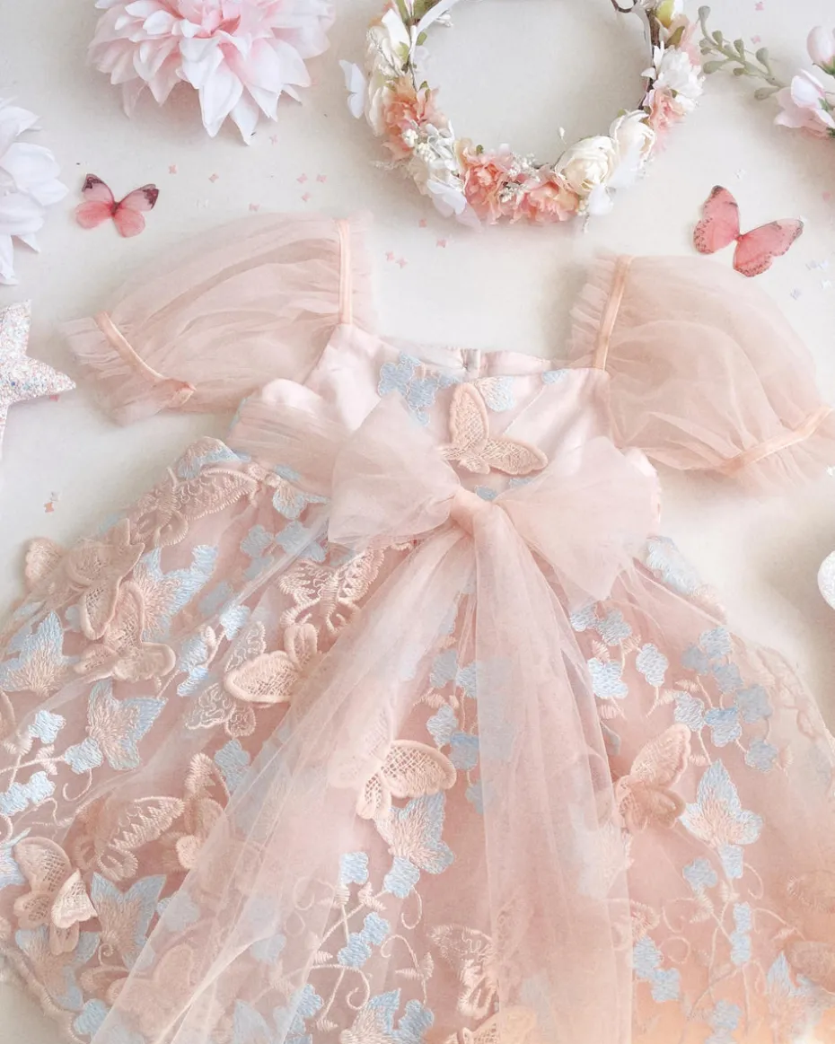 Margot Peach Rose Girls Party Dress