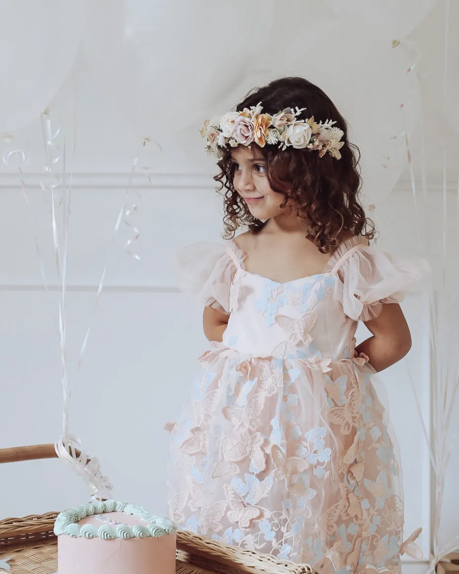 Margot Peach Rose Girls Party Dress