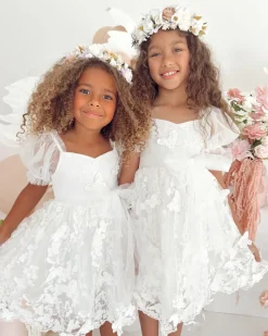 Margot White Flower Girl Dress