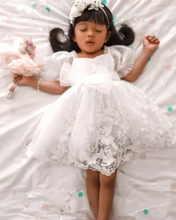 Margot White Flower Girl Dress
